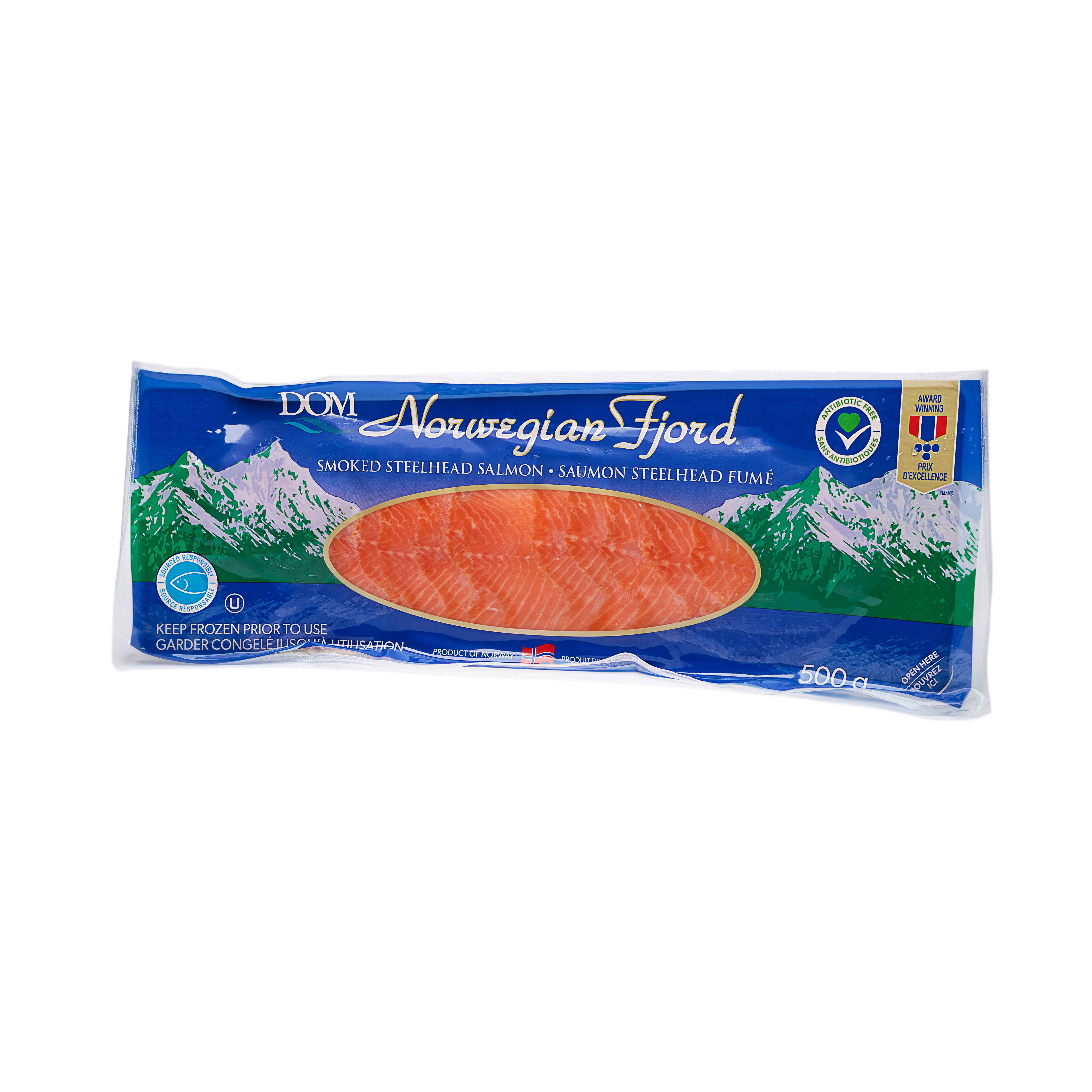 Norwegian Fjord Smoked Salmon, 500g